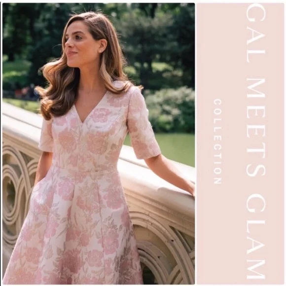 Gal meets glam pink jacquard dress - Picture 2 of 7